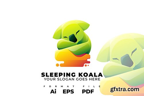 Sleeping Koala Logo Template