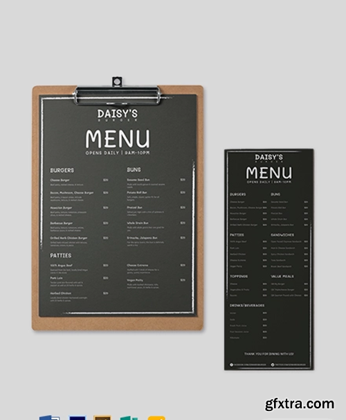 Chalk-Board-Burger-Menu-Template