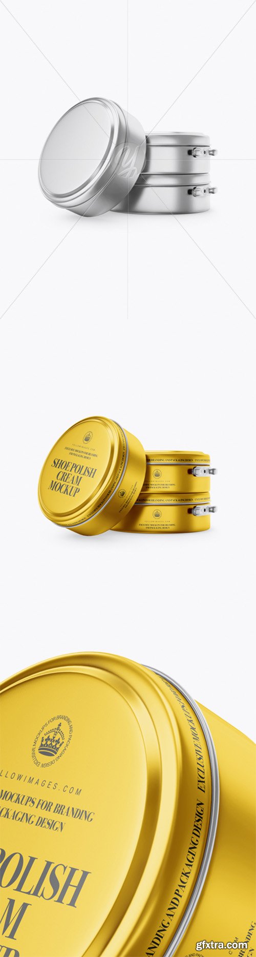 Metallic Shoe Polish Cream Jars Mockup 29963