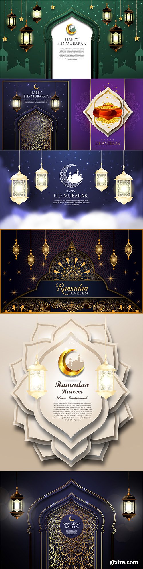 Ramadan Kareem and Eid Mubarak background Islamic 3
