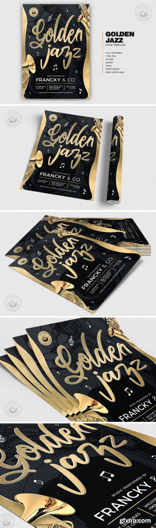 Golden Jazz Flyer Template V2 4092255