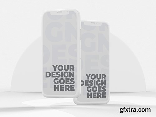 Front View White Clay Smartphone Mockup 346930733