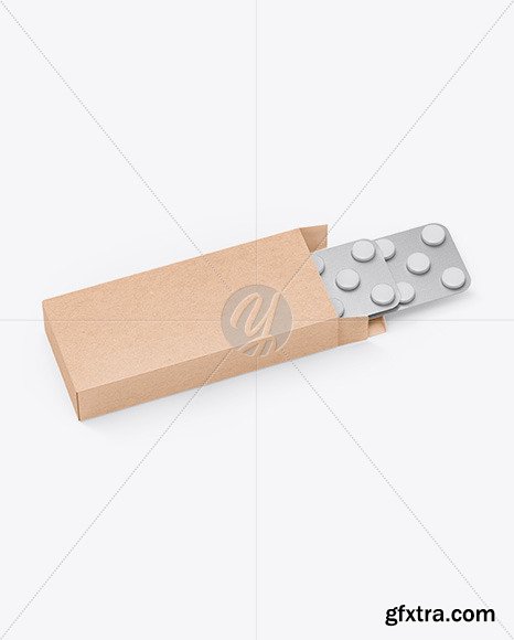 Kraft Box W/ Pills Mockup 59043