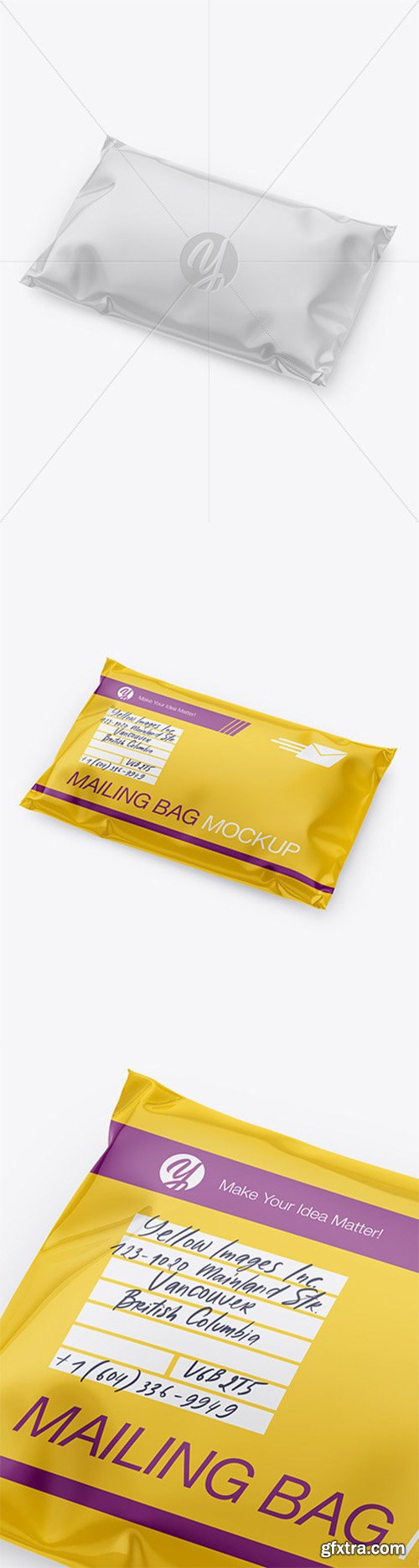 Glossy Mailing Bag Mockup - Half Side View 54810