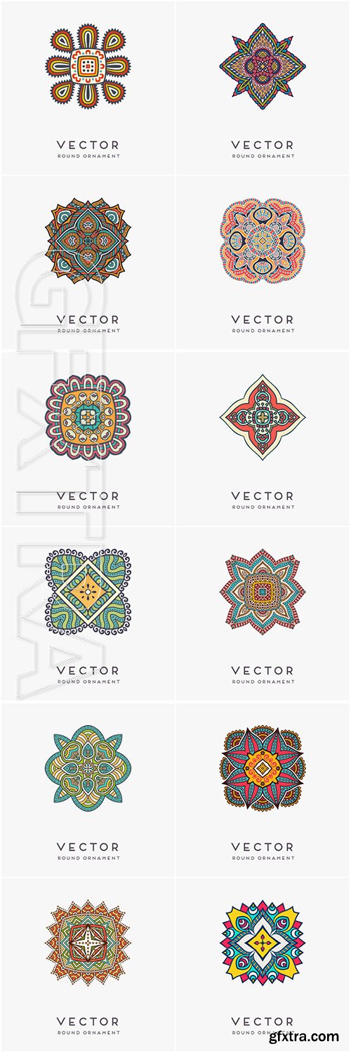 Decorative hand drawn mandala vector illustration # 10