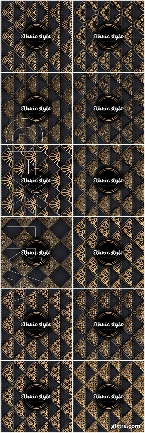 Luxury seamless pattern mandala, gold vector ornaments # 2