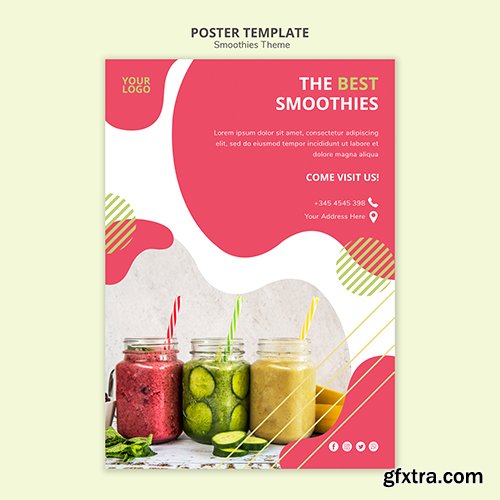 Smoothies theme poster template