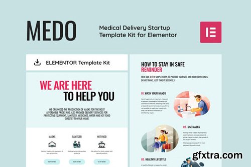 ThemeForest - MEDO v1.0 - Medical Delivery Startup Elementor Template Kit - 26223323