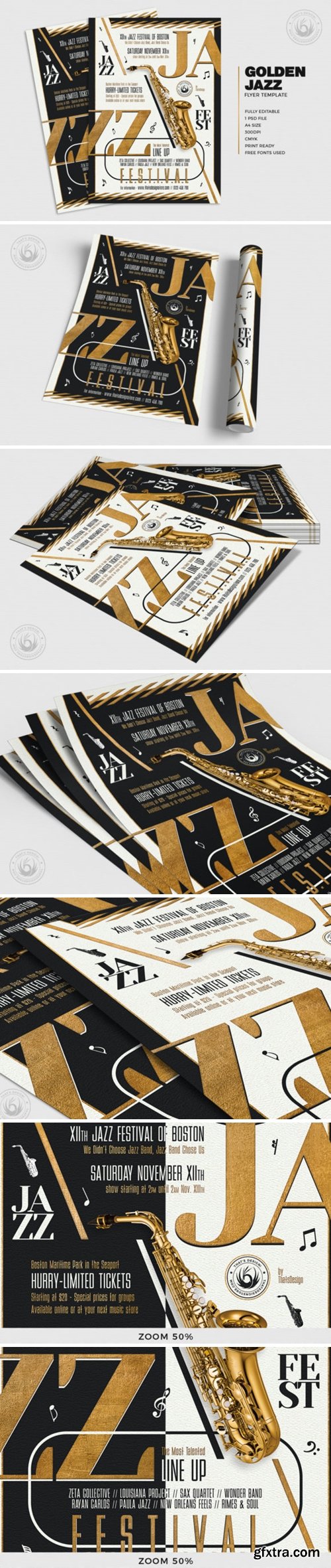 Golden Jazz Flyer Template V3 4110166