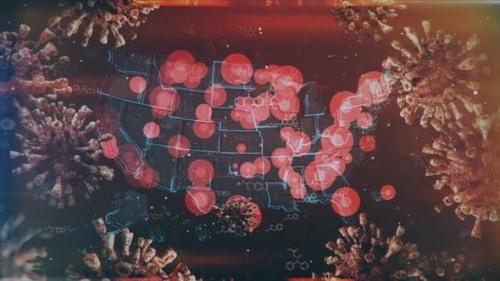 Videohive - Mapping Epidemic Outbreak in the United States Full HD