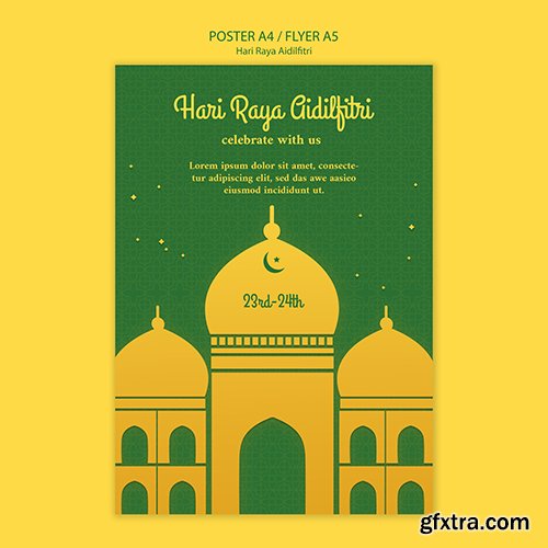 Hari raya aidilfitri poster template 