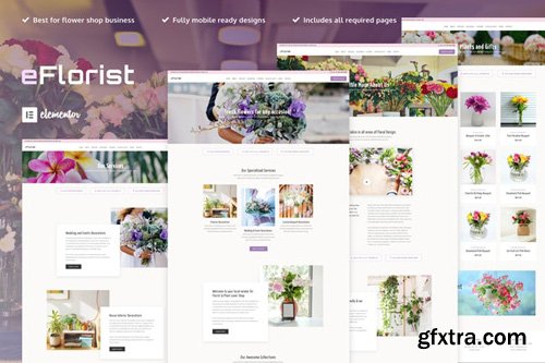 ThemeForest - eFlorist v1.0 - Flower Boutique & Decoration Elementor Template Kit - 26318273