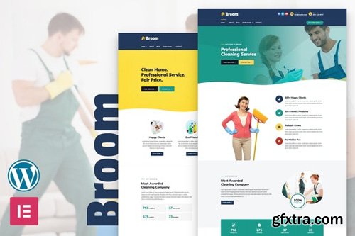 ThemeForest - Broom v1.0 - Elementor Cleaning Company Template Kit - 25872988