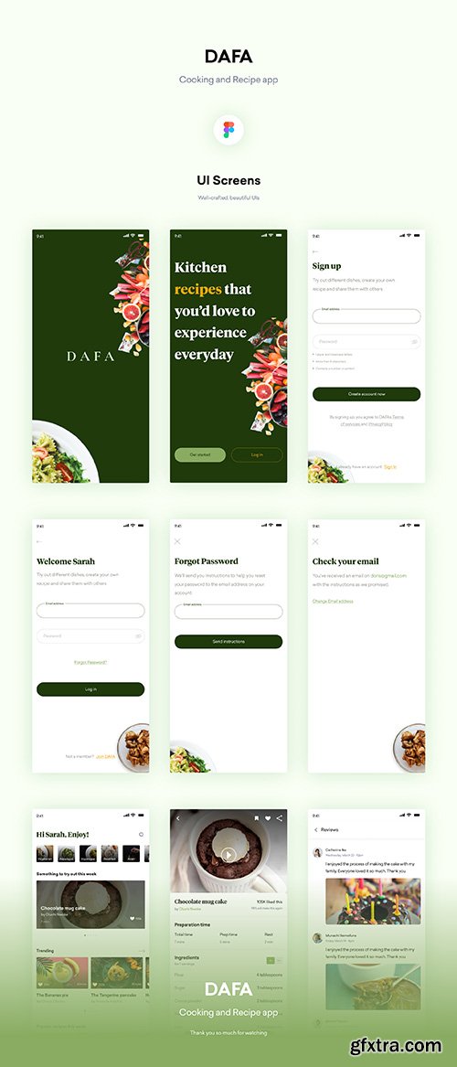 DAFA - Cooking and recipe UI Kit