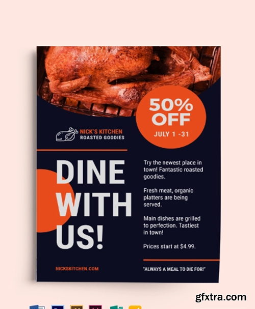 A5-American-Dinner-Flyer-Template