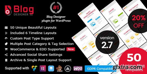 CodeCanyon - Blog Designer PRO for WordPress v2.7.1 - 17069678 - NULLED