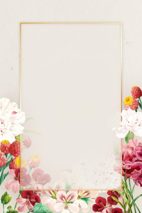 Colorful rectangle floral frame mockup - 2090547