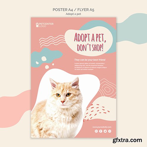 Adopt a pet poster template style