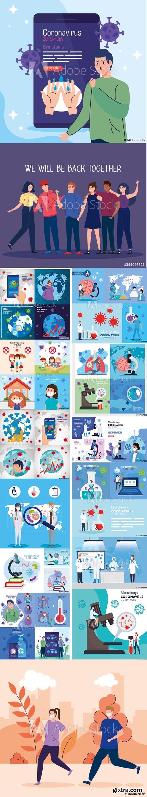 Vector Illustration Coronavirus Concept Set Vol 2