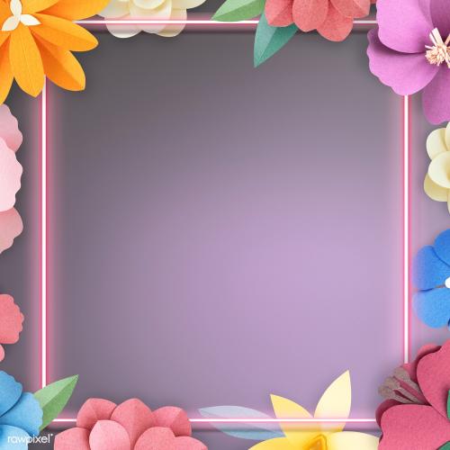Colorful and tropical floral frame mockup - 2105484