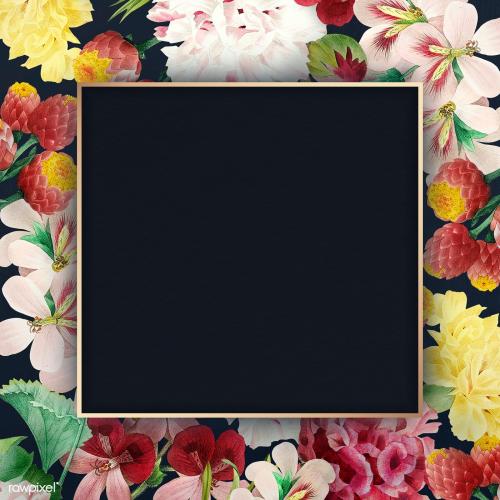 Square colorful floral frame social ads mockup - 2106658