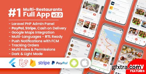 CodeCanyon - Food Delivery Flutter + PHP Laravel Admin Panel v2.0.0 - 24878940