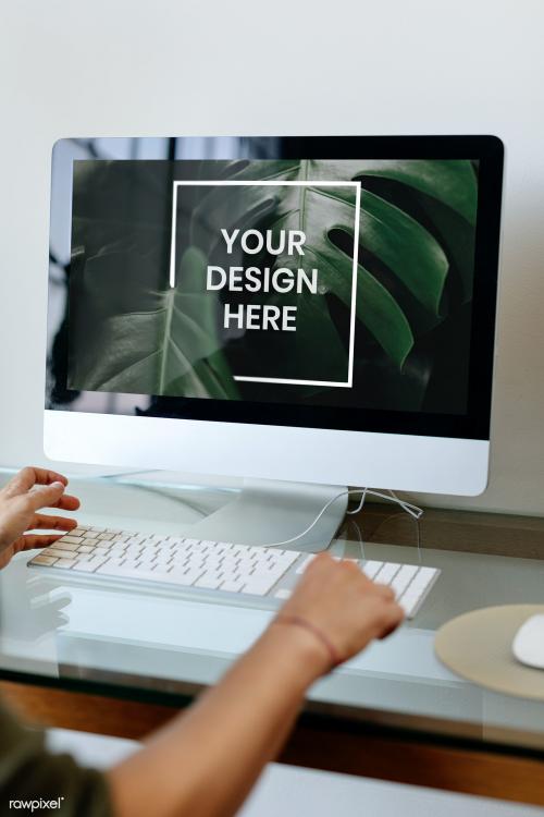 Businessman working on a computer screen mockup - 2206487