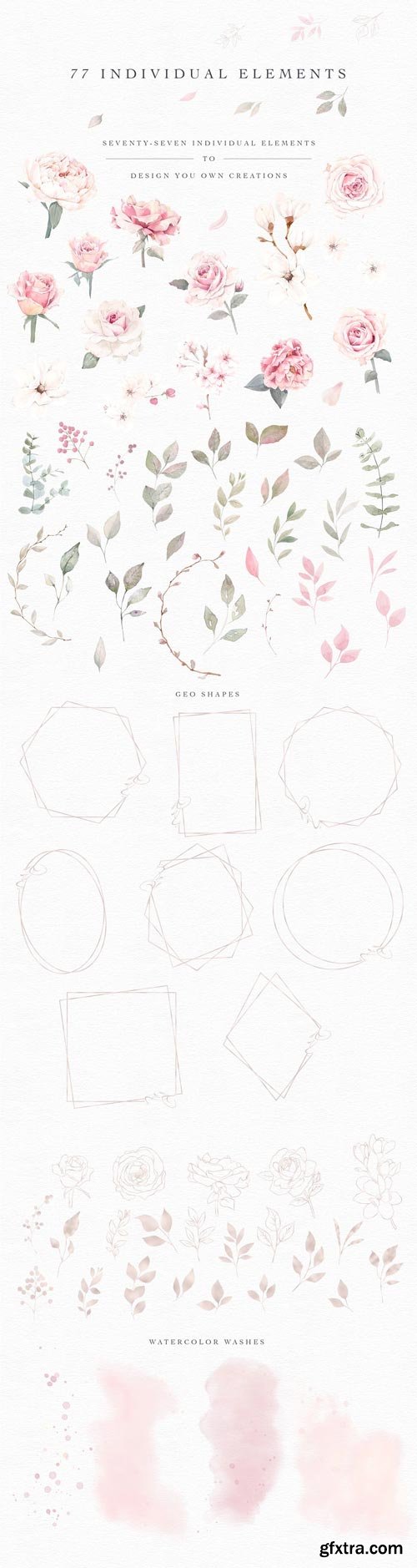 CM - Rose Watercolor Clipart &amp; Invitation - 4593640