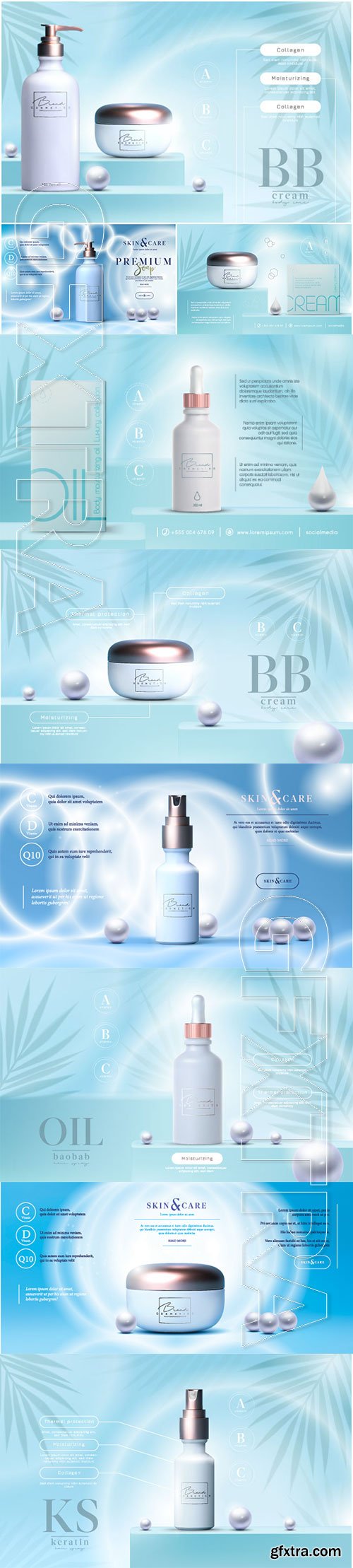 Cosmetic ads flyer or banner design vector illustration