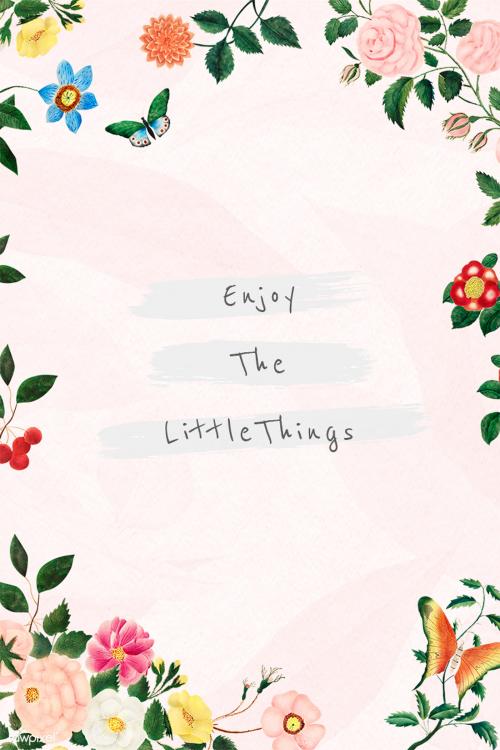 Enjoy the little things floral frame template illustration - 2209885