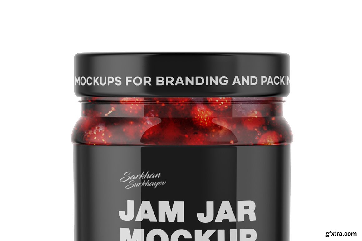 Download CreativeMarket - Clear Glass Jar with Fig Jam Mockup 4887987 » GFxtra