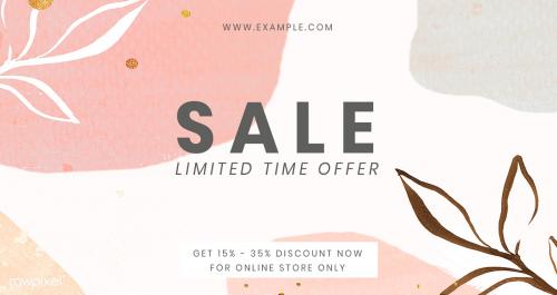 Abstract botanical Memphis sale template mockup - 2210175