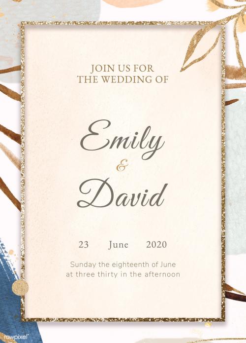 Abstract botanical Memphis invitation card mockup - 2210182