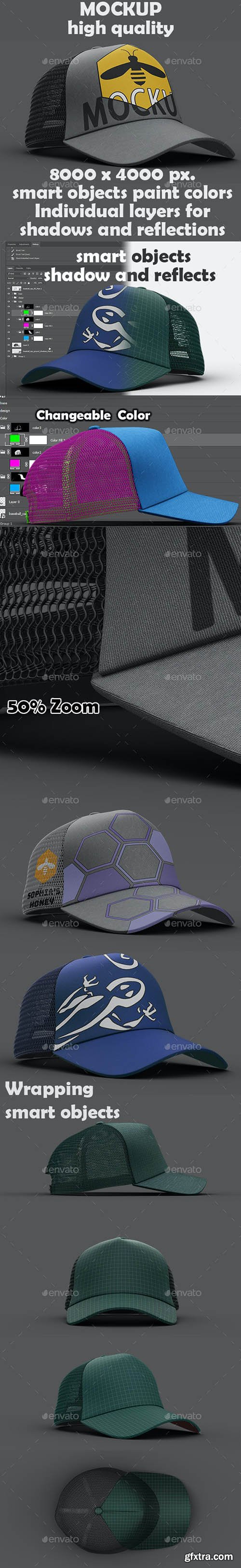 GraphicRiver - 4 Cap Mockup 25625998