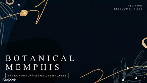 Abstract botanical Memphis social template mockup - 2210572