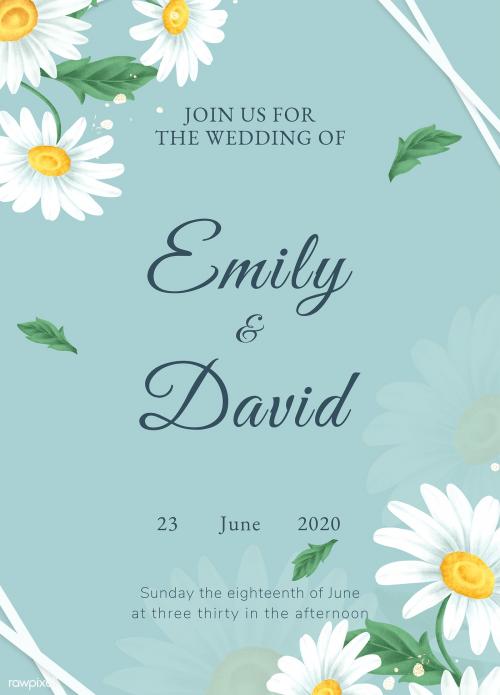 Hand drawn white flower frame on blue background mockup - 2211279