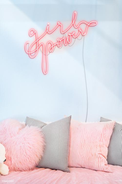 Feminine neon sign mockup - 2224547