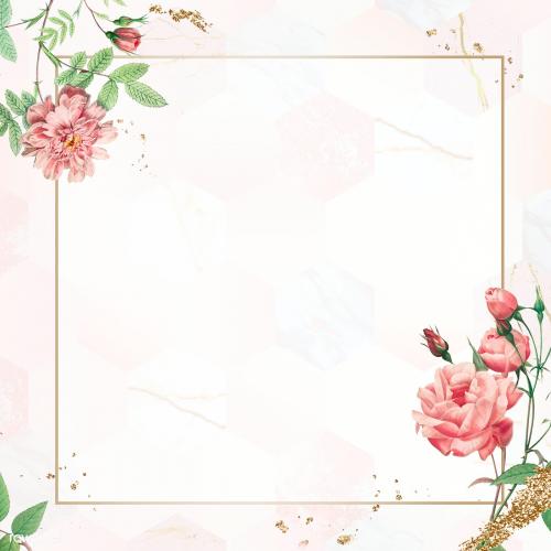 Vintage pink rose frame mockup - 2228903