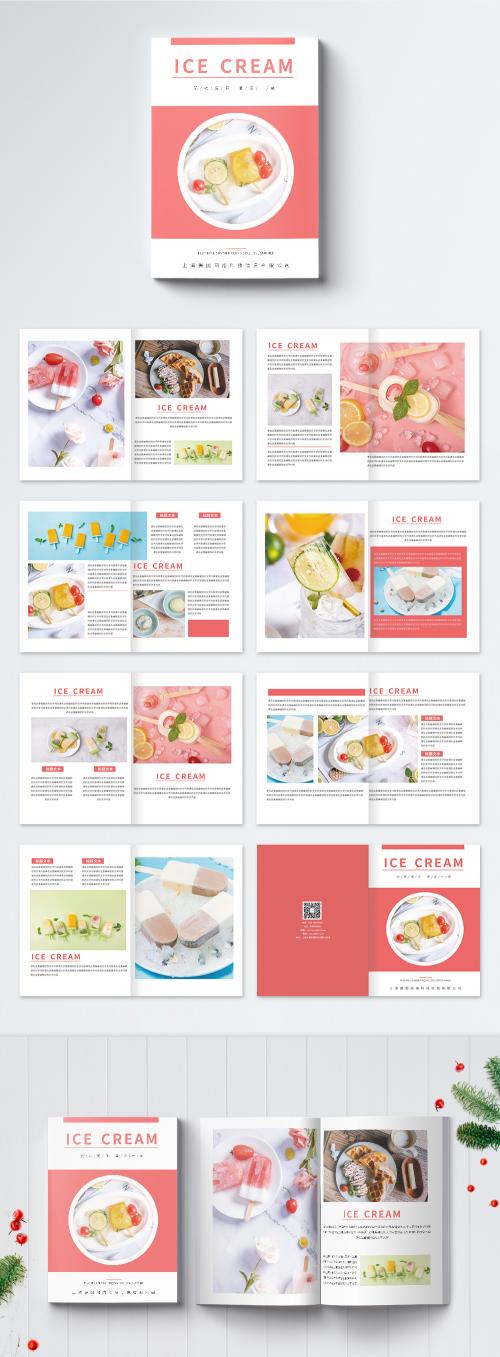 LovePik - summer ice cream delicious food brochures set - 401554145