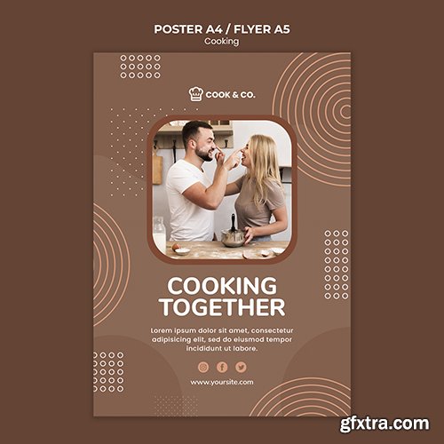 Cooking at home poster template