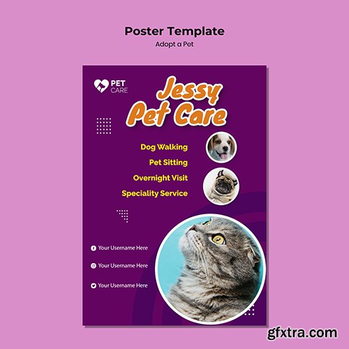 Adopt a pet template poster