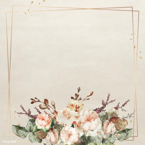 Vintage floral frame illustration template - 2253374