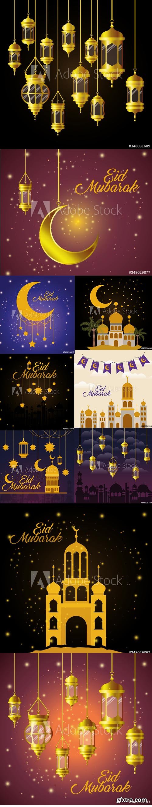 Collection of Eid Mubarak Illustrations