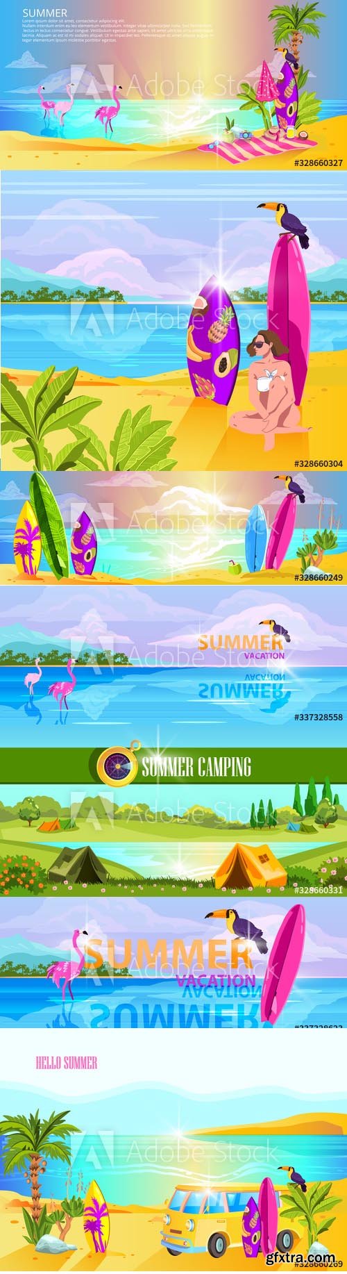 Summer Illustrations Set