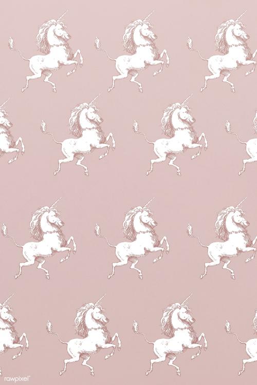 Vintage unicorn illustration seamless patterned wallpaper - 2260604