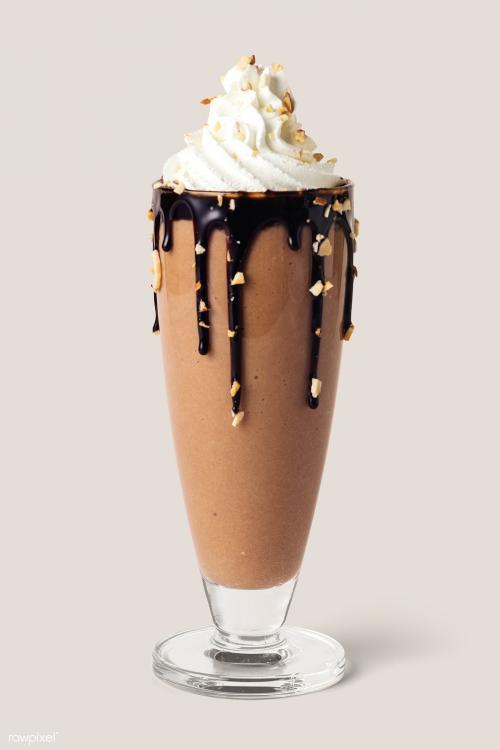 Chocolate milkshake studio shot on background mockup - 2280470