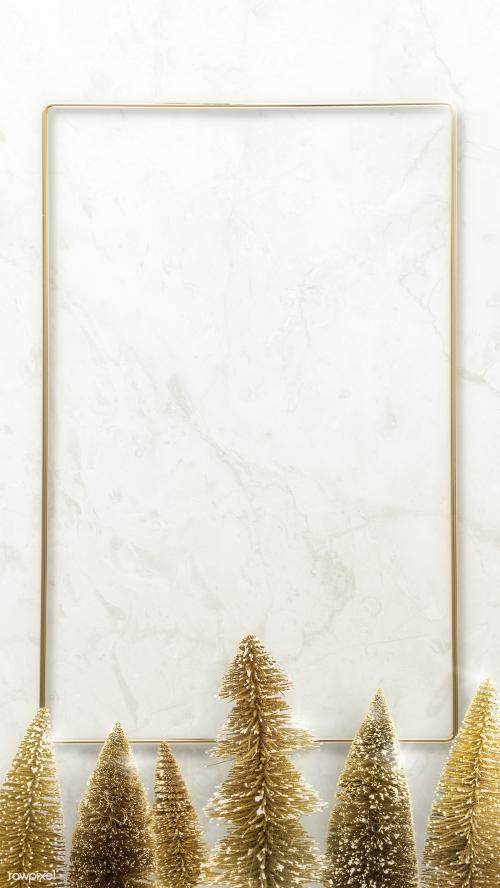 Golden rectangle Chritstmas tree frame - 1231208