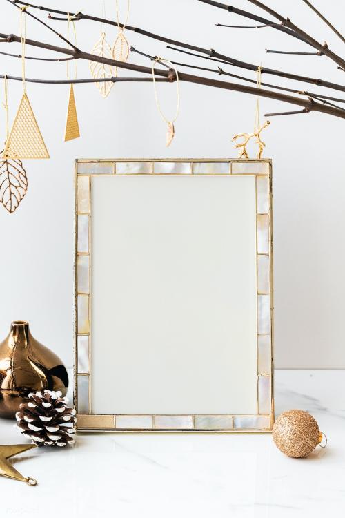 Festive photo frame on a table - 1231354