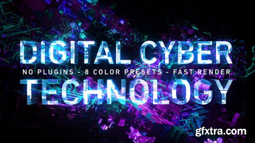 Videohive Digital Cyber Technology Logo Reveal. 8 Color Presets. 26624926