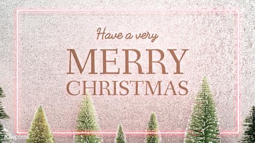 Pink neon Christmas greeting card mockup - 1233057